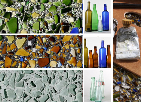 Recycled Glass Countertops Colorful Upcycled Surfaces Designs