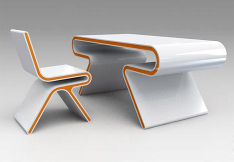 Futuristic Furniture Ultramodern Desk Chair Design Set