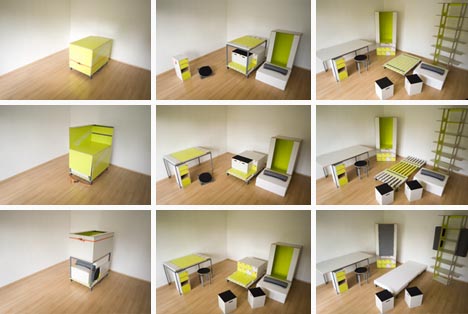 room in a box: transforming fold-out furniture design