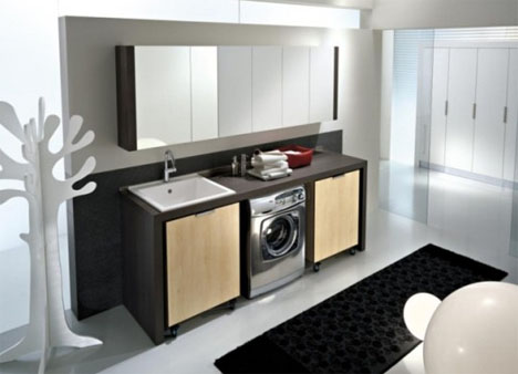 modern laundry storage cabinets
