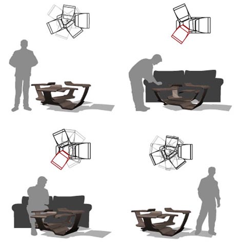 rotating wood table design