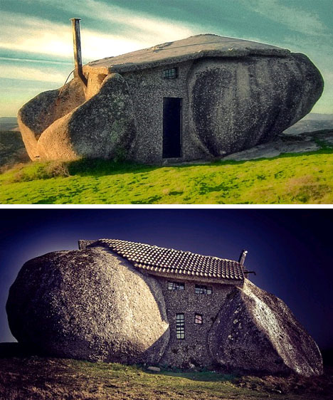 giant boulder house building