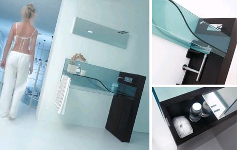 All In One Glass Sink Countertop Sinks Into A Basin Designs