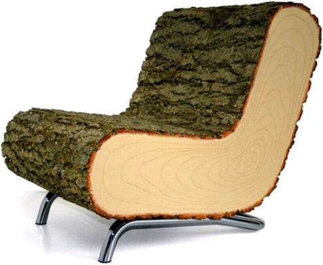solid simple log chair