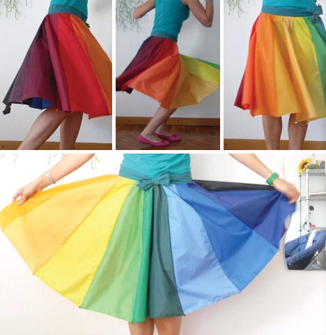 upcycling color umbrella skirt