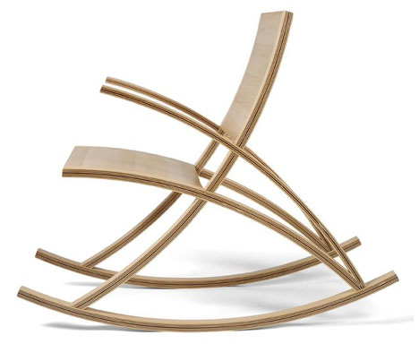 contemporary wooden rocking chair