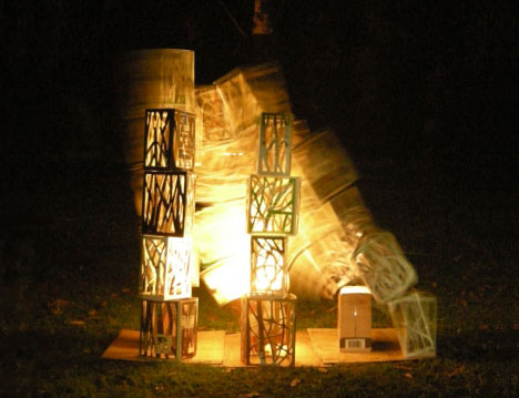 recycled diy light towers