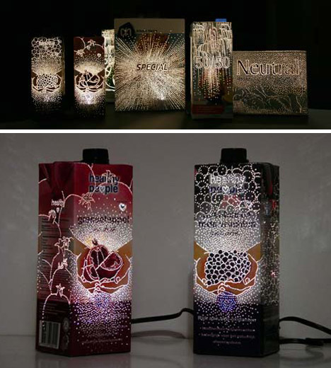 recycled product packaging lamps