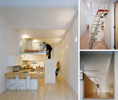 Loft Bed Turns Single Floor Studio To Two Level Apartment