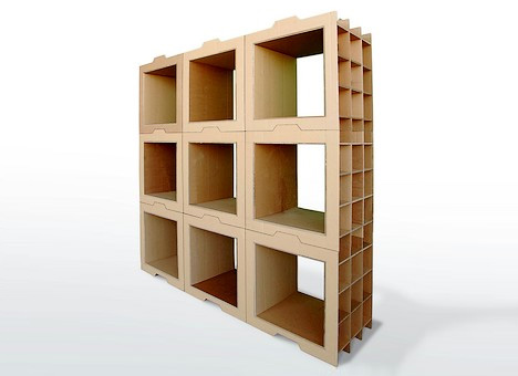Moving Boxes Diy Modular Cardboard Recycling Bookcases Designs