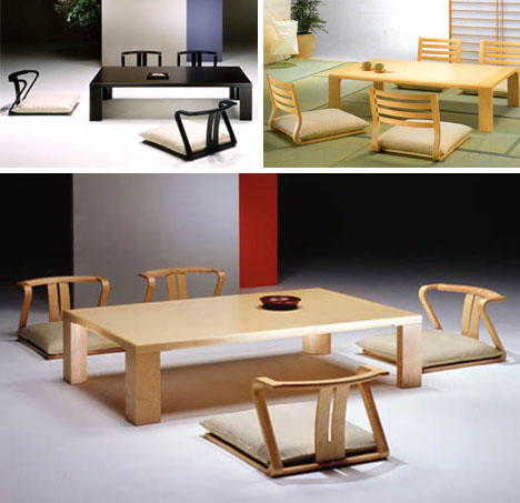 Floor Furnitures Japan Style Dining Room Tables Chairs