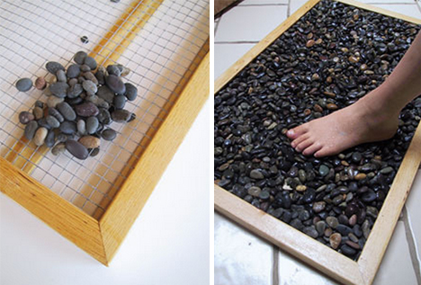 DIY Pebble Bath Mat And Other Ideas for a Quick Bathroom Makeover