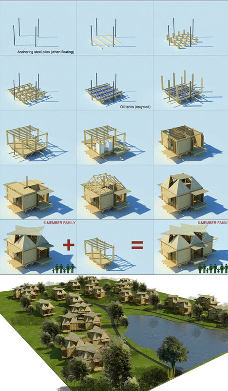 bamboo houseboat construction process