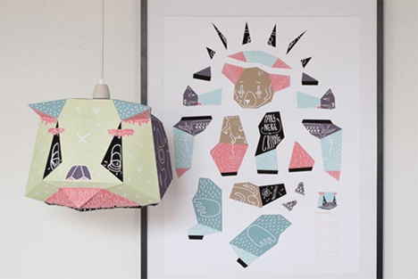 folding poster lampshades