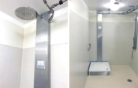 closed system recycling shower