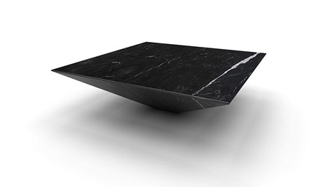 inverted marble table
