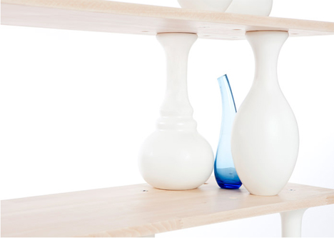 wooden vases shelves