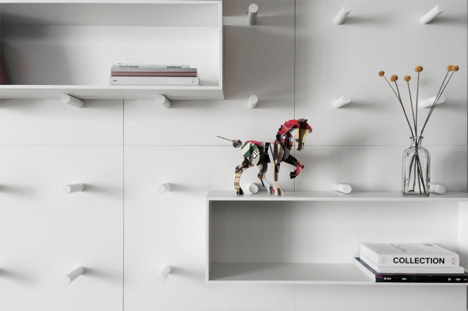 movable customizable modular wall storage system