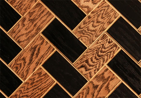 herringbone pattern wood tiles