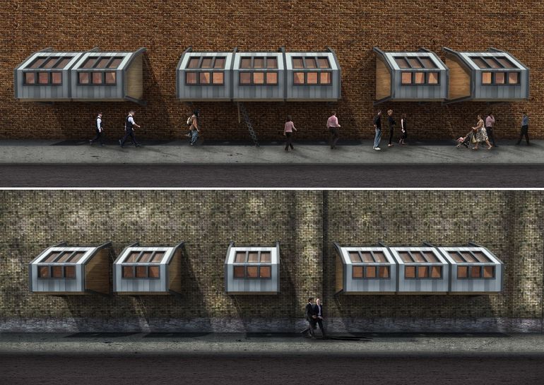colony of homes for the homeless pods