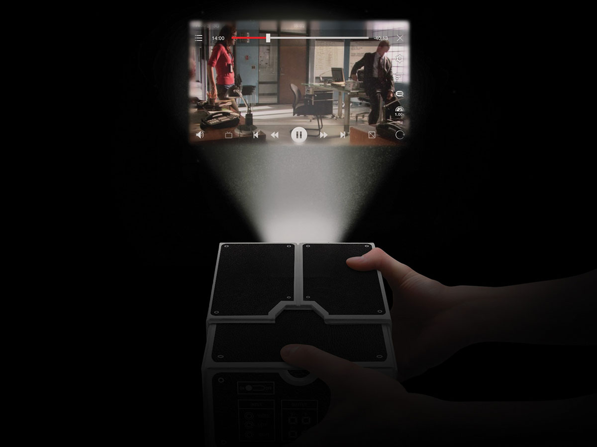 The Smartphone Projector enlarges images and video up to 8 times