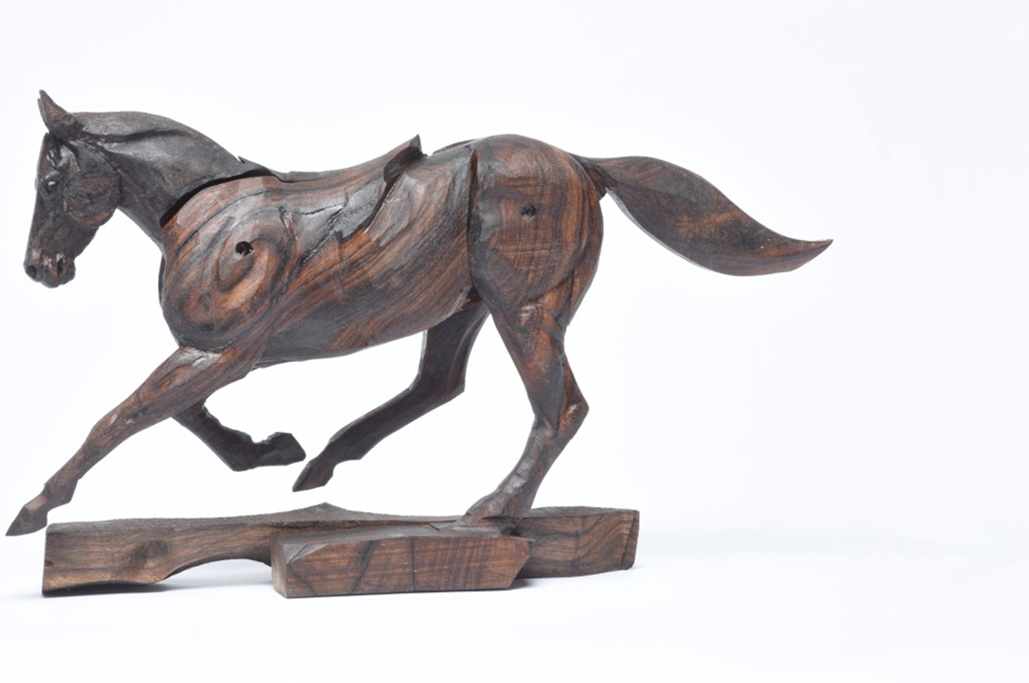 bronze animals galloping racehorse