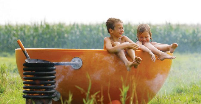 Dutchtub hot tub wood fired