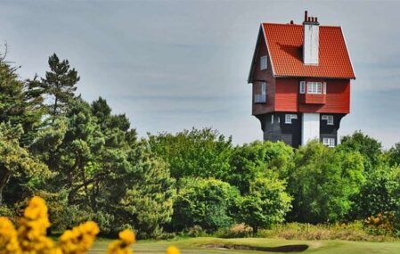 house in the clouds in landscape