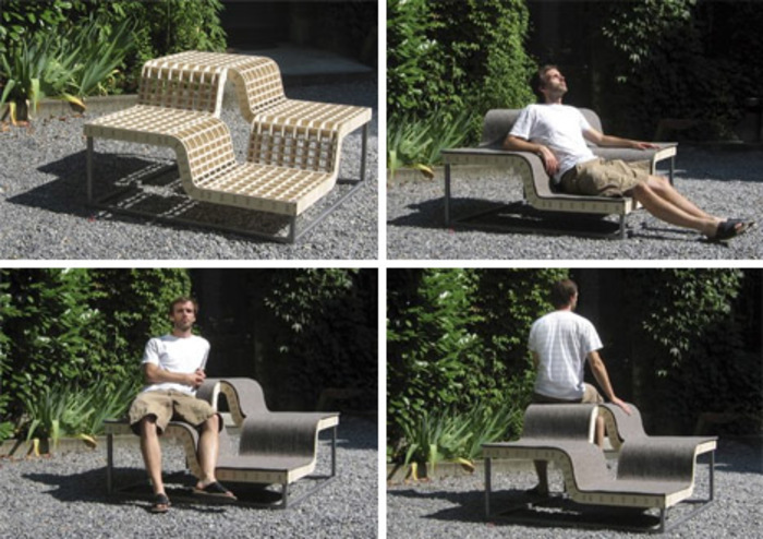 modular curved outdoor bench design