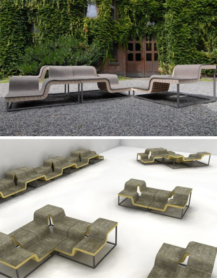 modular multiple seating outdoor benches