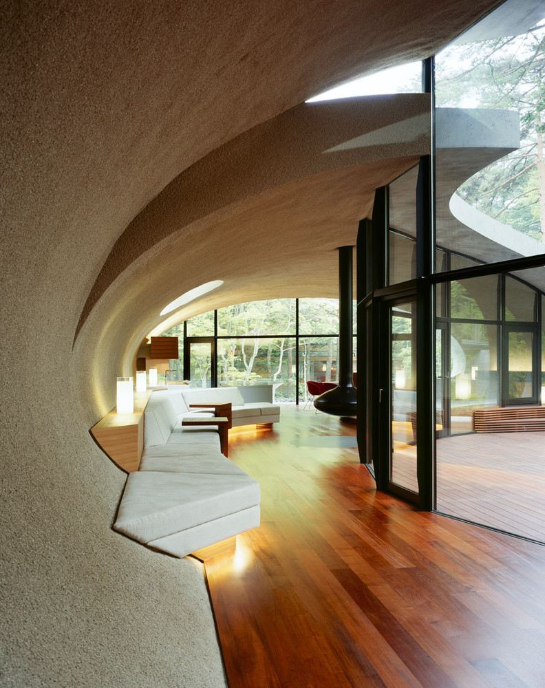shell by artechnic interior curving walls