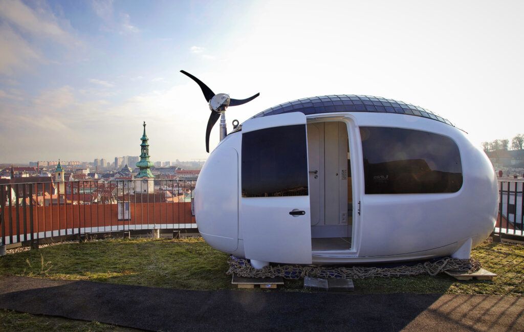 Ecocapsule on a roof
