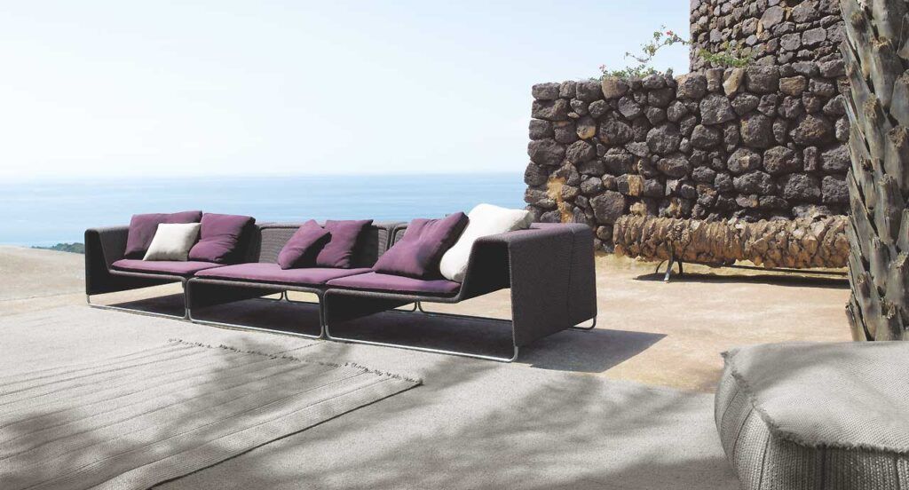 Paola Lenti outdoor furniture concrete patio island modular