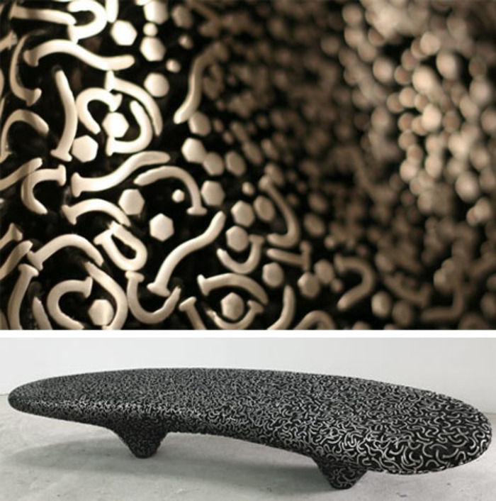 Sculptural metal furniture