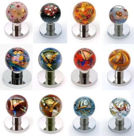 selection of unusual glass doorknobs