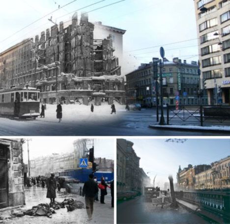 Before and after war photos