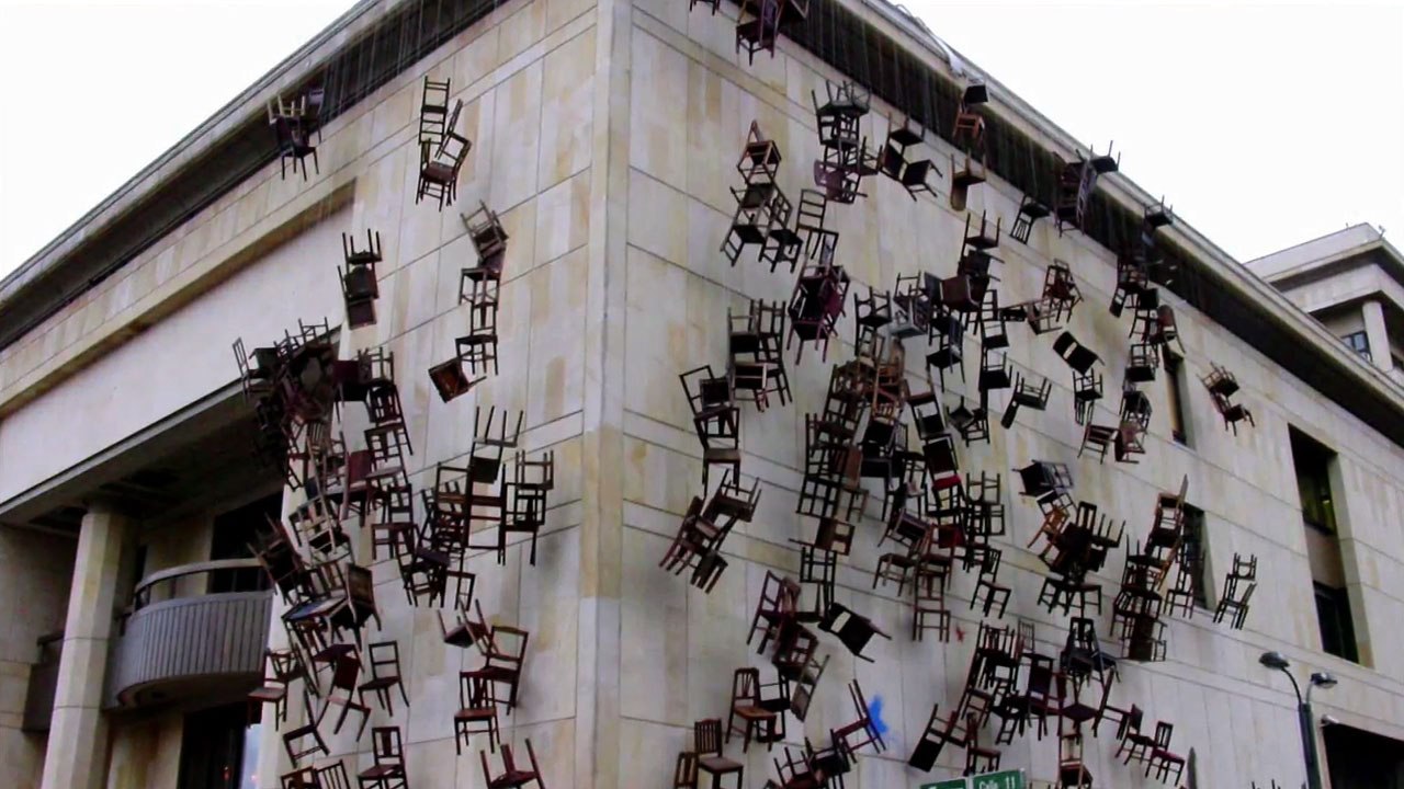 1600 Chairs Stacked in an Alleyway Designs & Ideas on Dornob