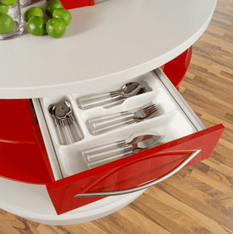 Circle kitchen open drawer
