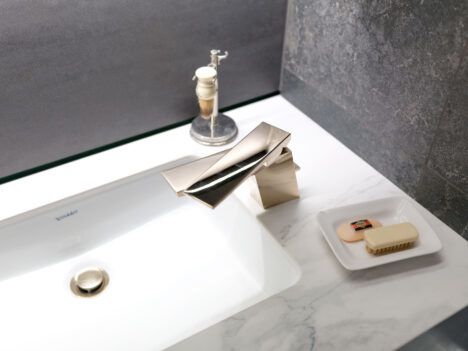 Dornbracht Supernova luxury modern faucet with marble basin