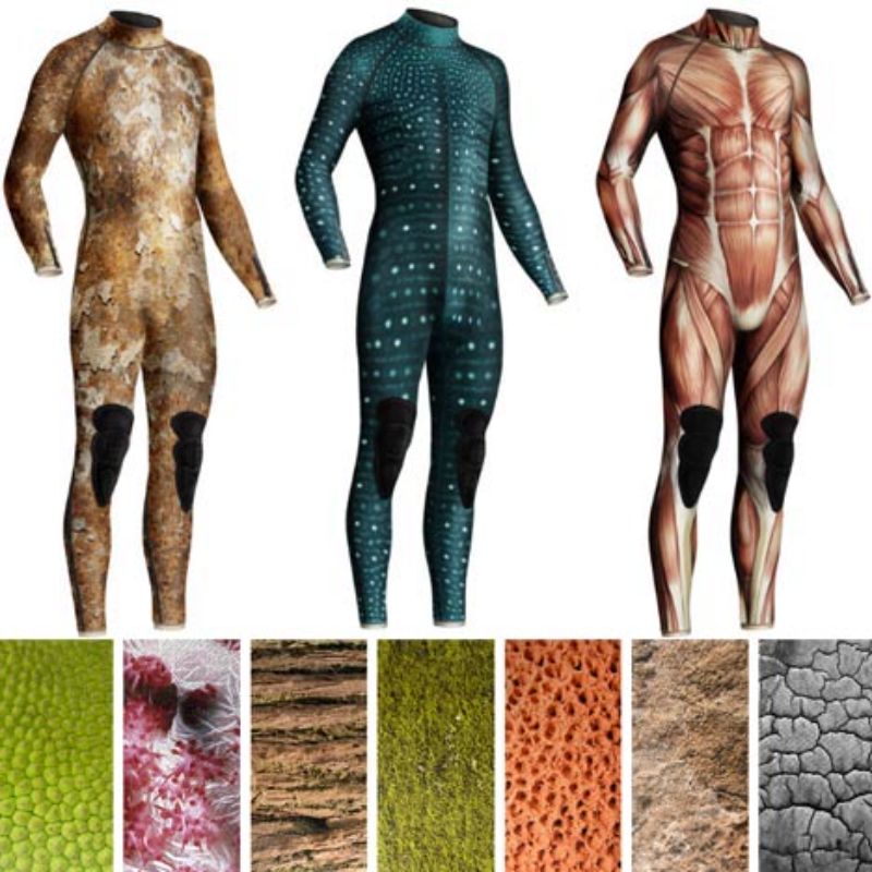 Surfer wetsuits with creative patterns