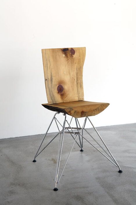 rustic wooden and modern chair