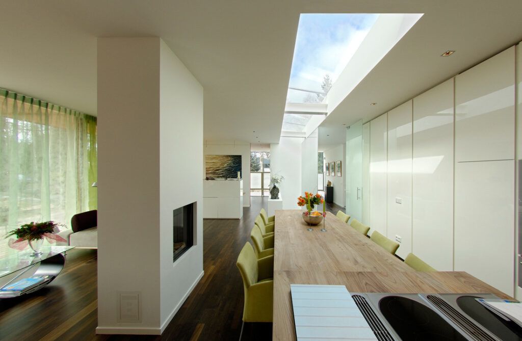Villa Berkel modern glass house interior