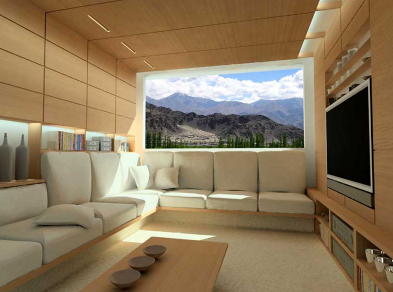 Zerohouse prefab sustainability living room