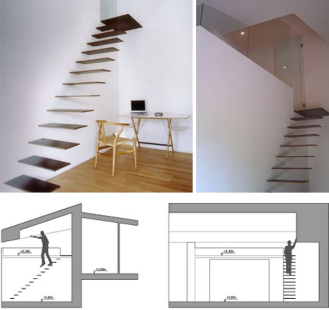 hanging floating stairs design