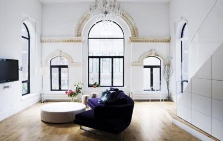 Synagogue to New York City Penthouse living room