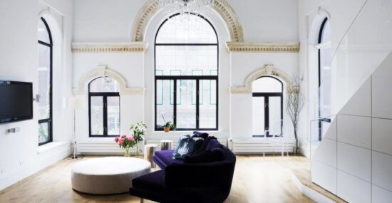 Synagogue to New York City Penthouse living room