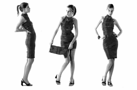 zipper dress shown at various angles