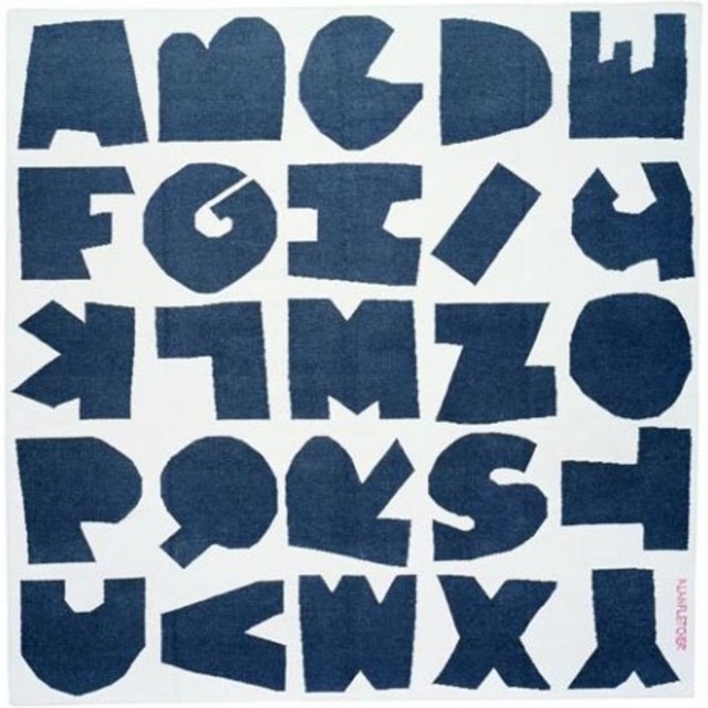 typographic alphabet word rug front