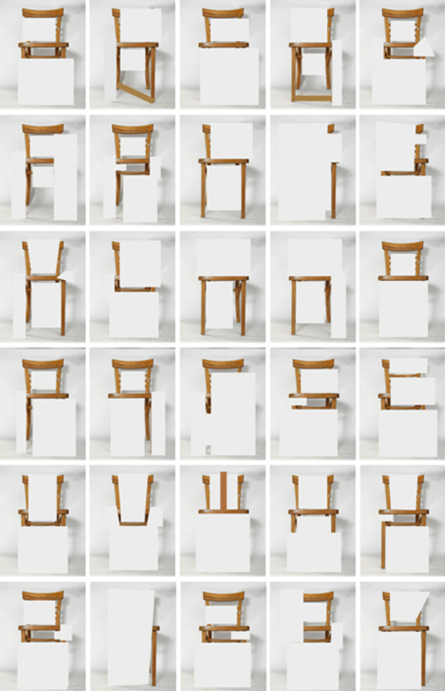 font made of chairs