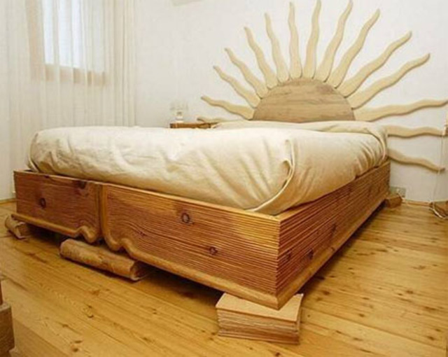 Livio DeMarchi wooden object sculptures bed